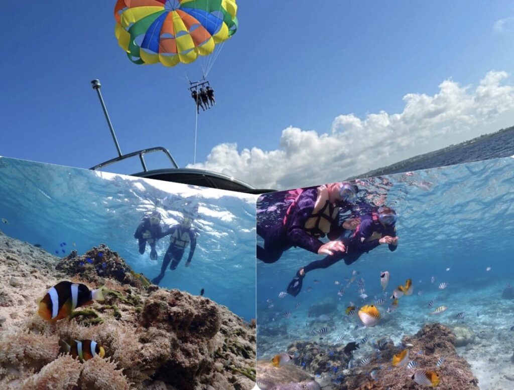 青の洞窟、シュノーケリング、パラセーリング