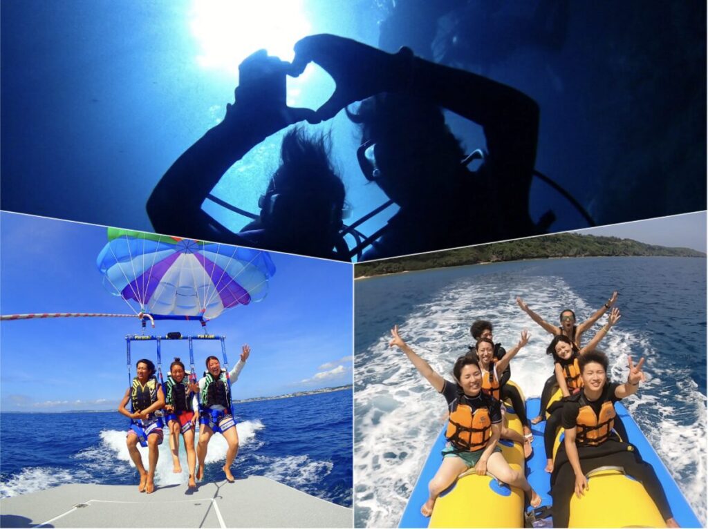 ダイビング、青の洞窟、パラセーリング、マリン