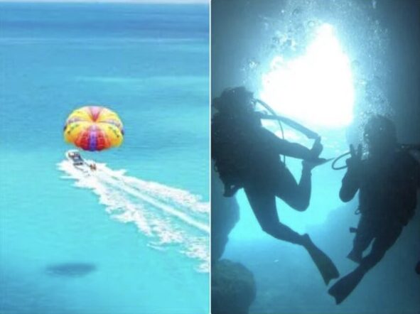 パラセーリング、ダイビング、青の洞窟